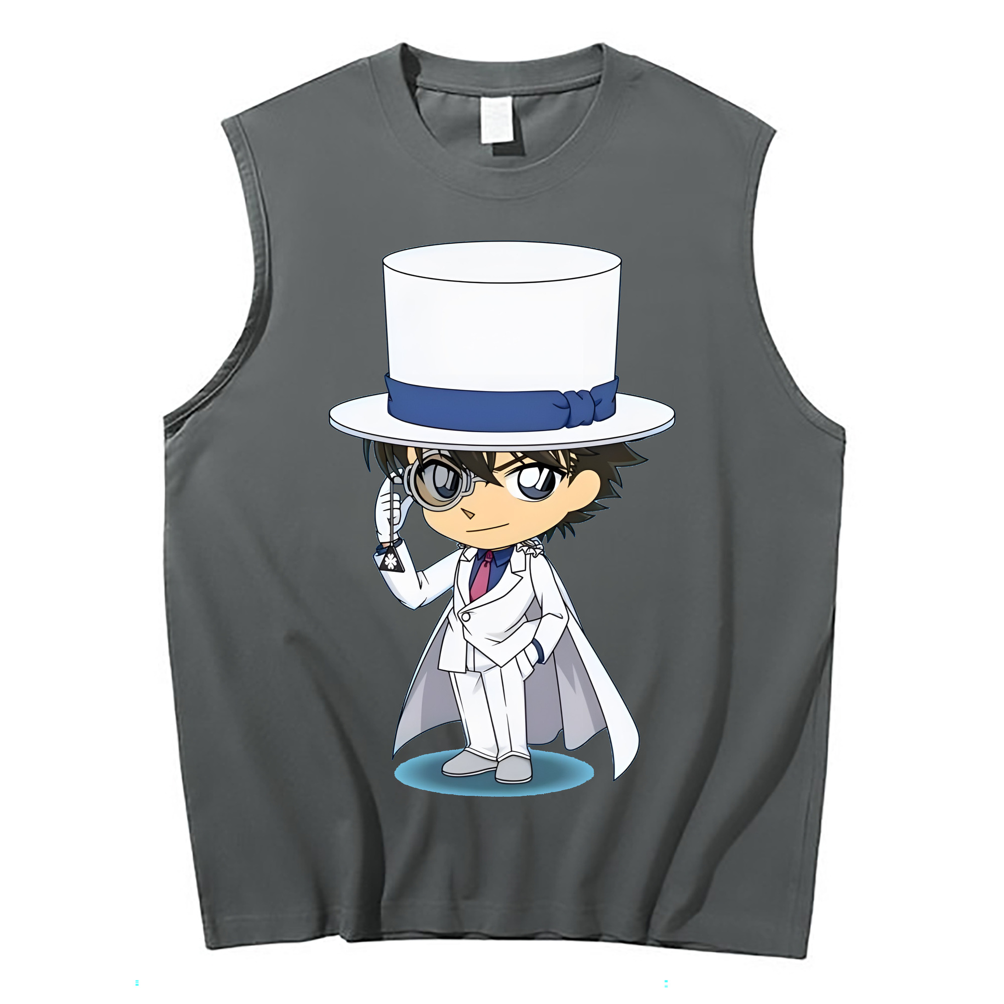 （画像用） 名探偵コナン くろば かいと Detective Conan Kuroba Kaito コットン100％タンクトップ（フロントプリント）